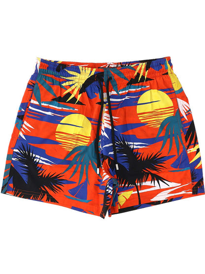 Hawaiian print swim shorts