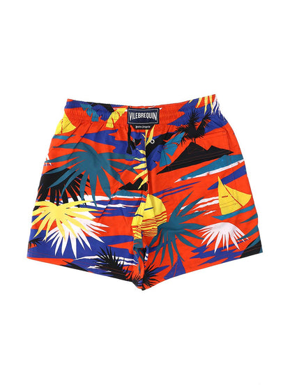 Hawaiian print swim shorts