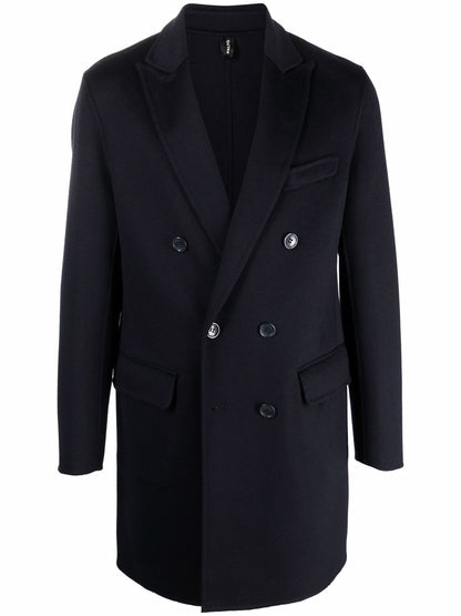 Wool blend double breasted coat