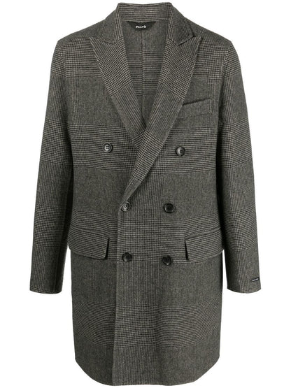 Wool blend double breasted coat