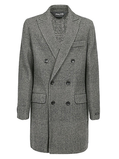 Wool blend double breasted coat