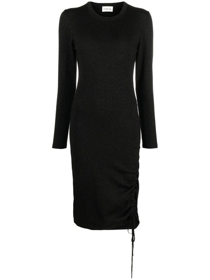 Long sleeve draped short dress