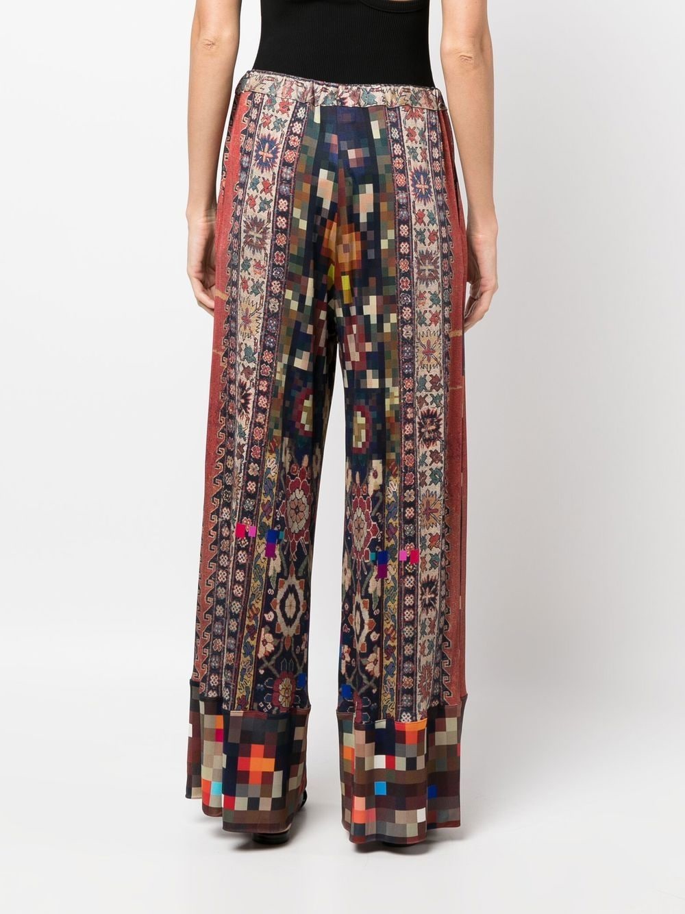 Printed silk trousers