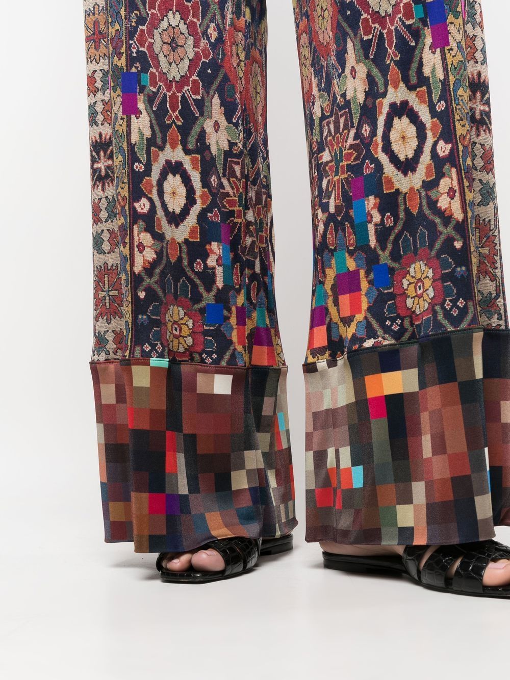 Printed silk trousers