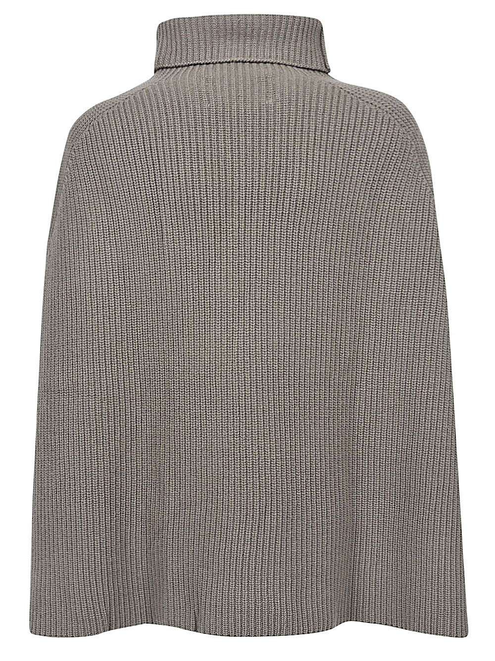 Ribbed wool high neck cape