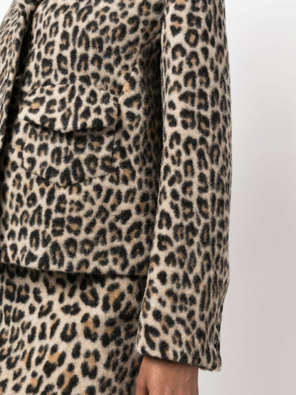 Leopard print single-breasted jacket