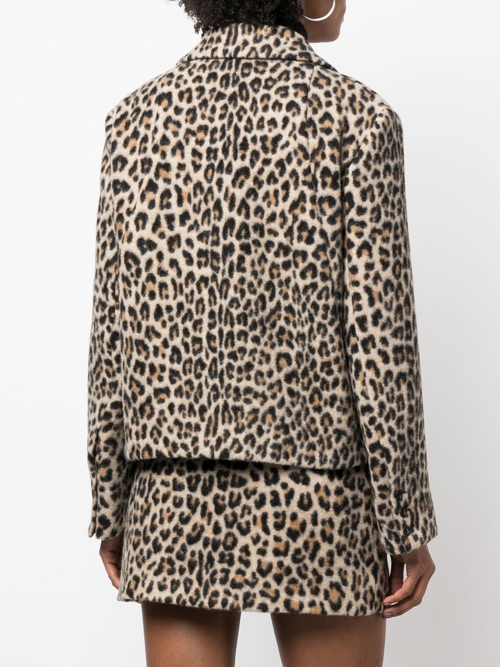 Leopard print single-breasted jacket