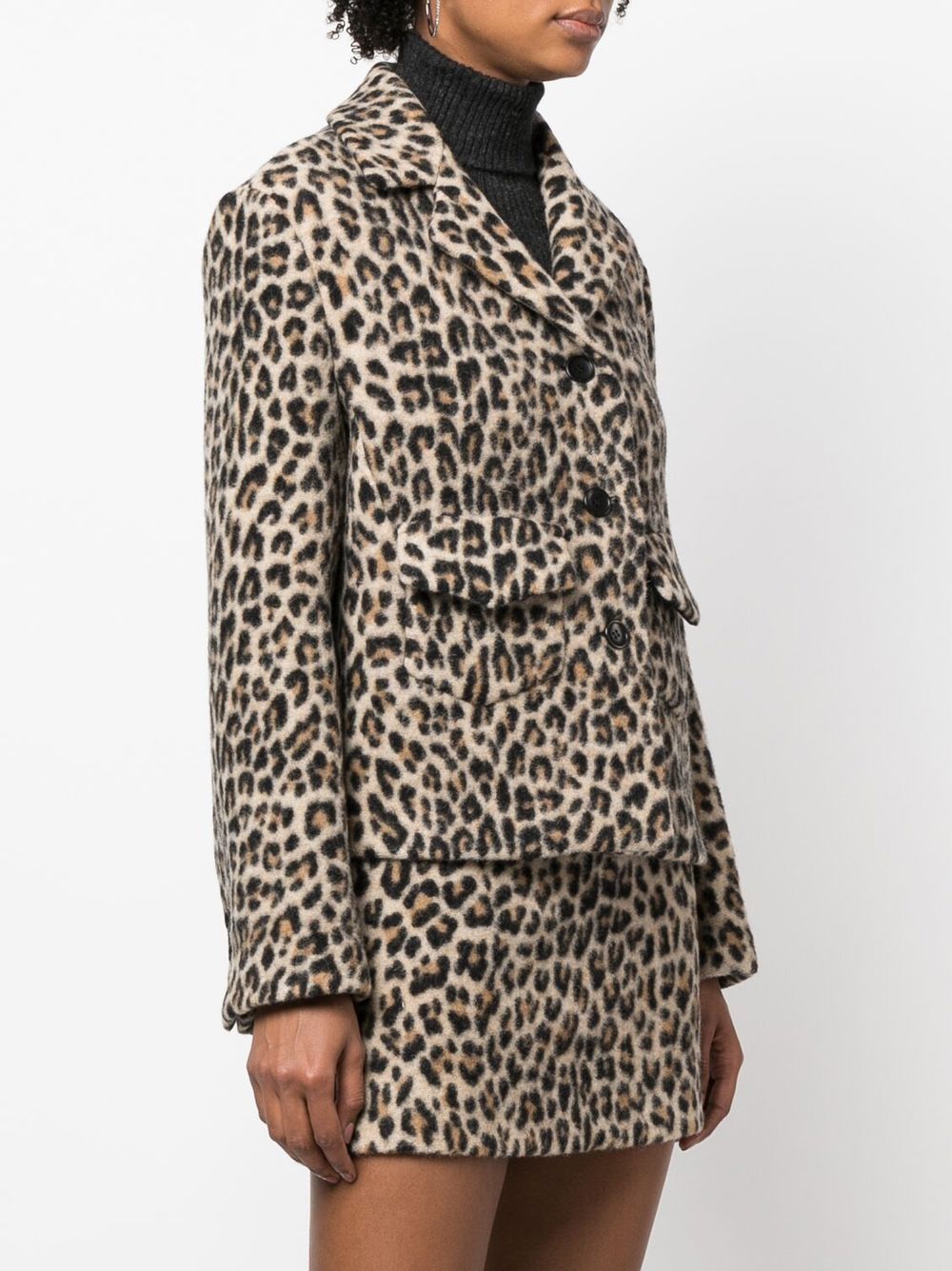 Leopard print single-breasted jacket