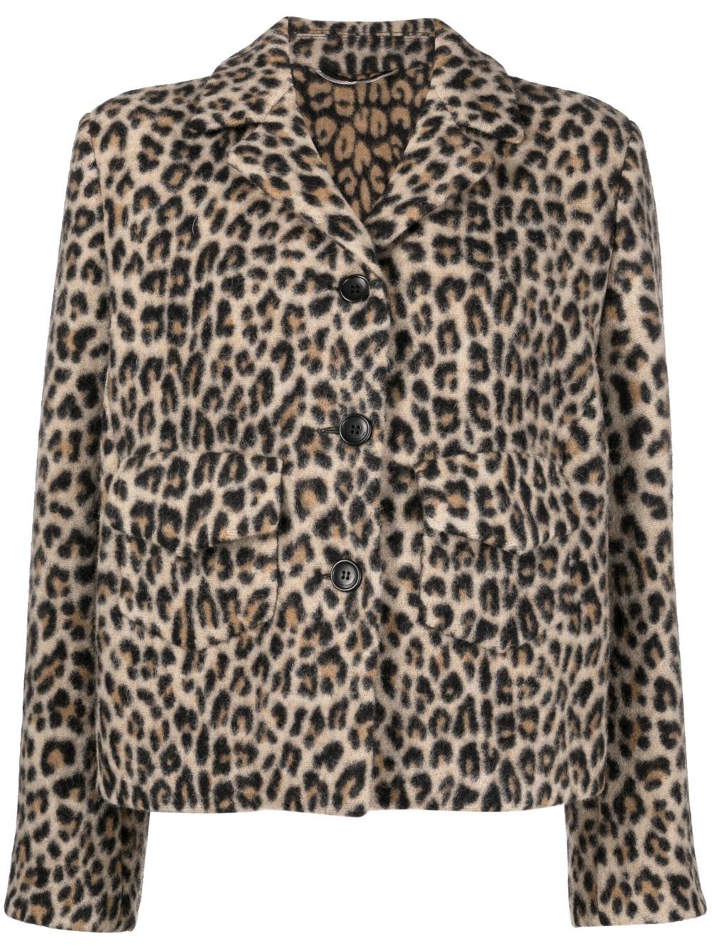 Leopard print single-breasted jacket