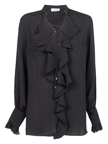 Long sleeve ruched shirt