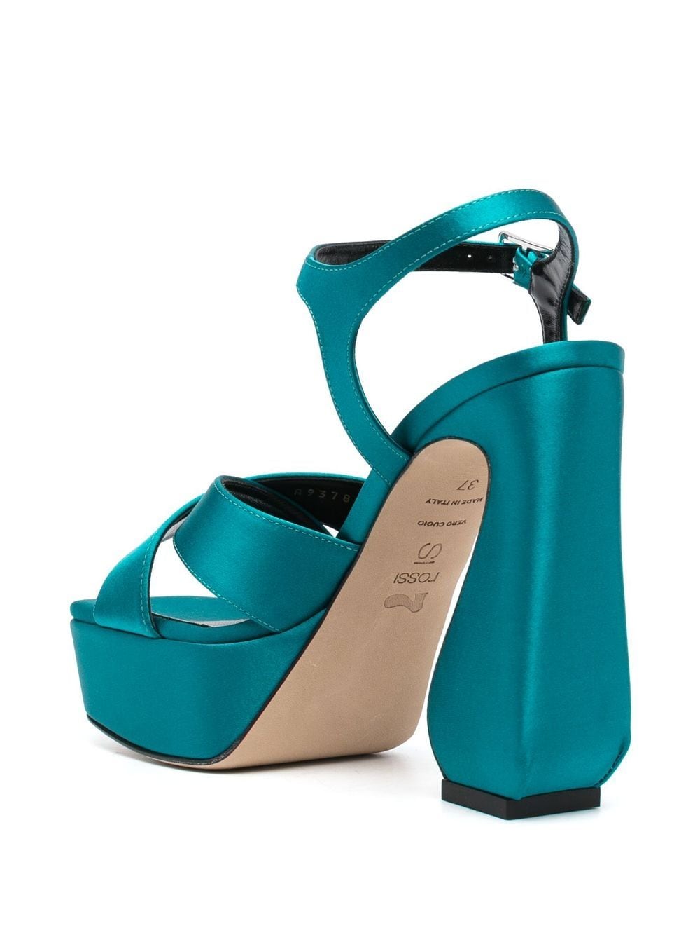 Crepe satin heel sandals