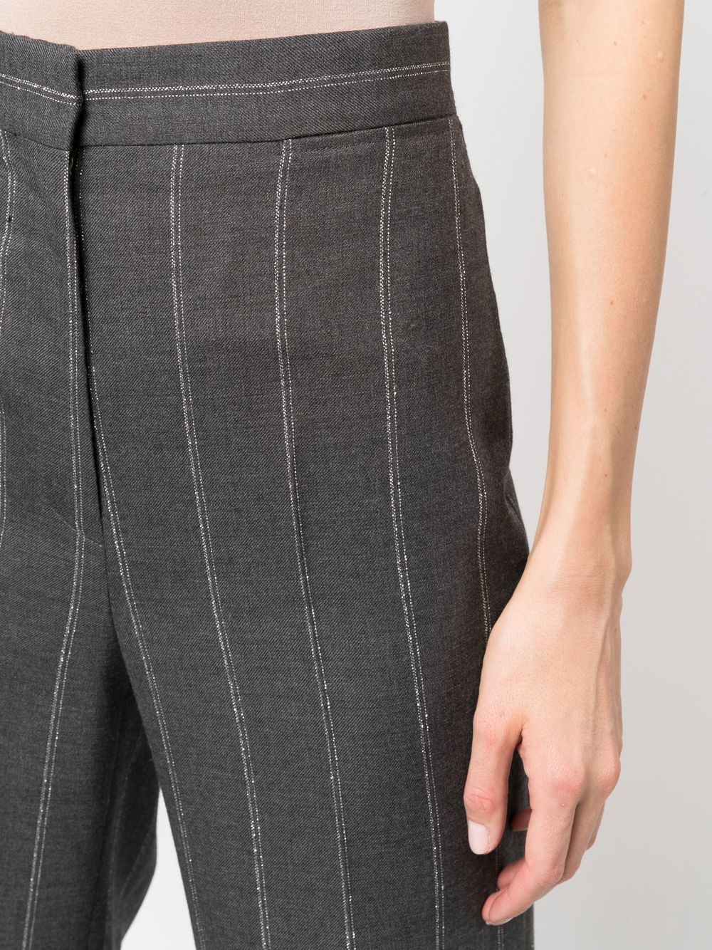 Wide leg pinstripe trousers