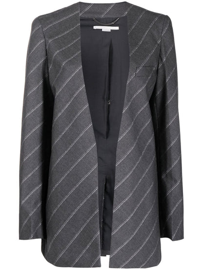 Pinstripe single-breasted jacket