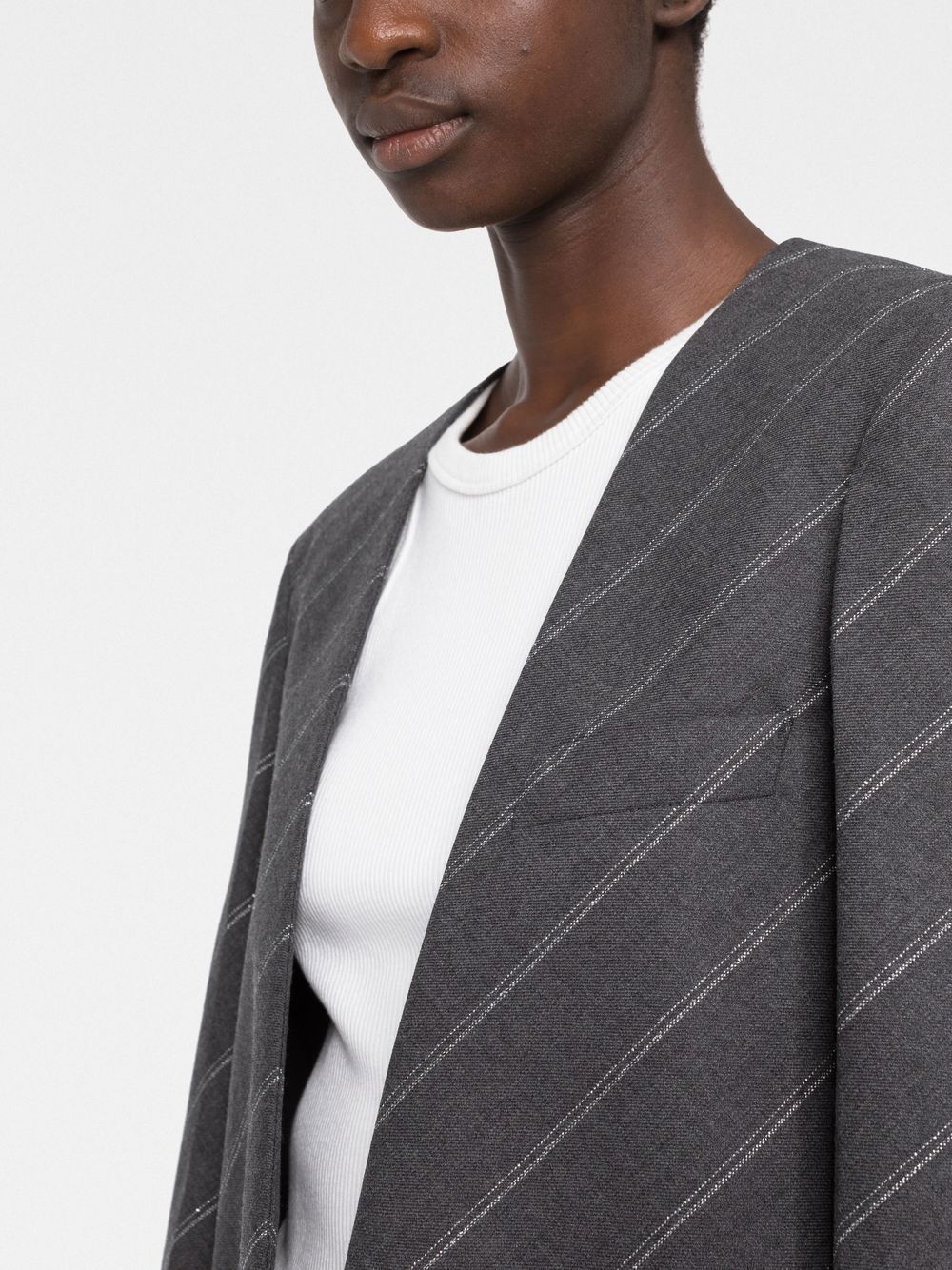 Pinstripe single-breasted jacket