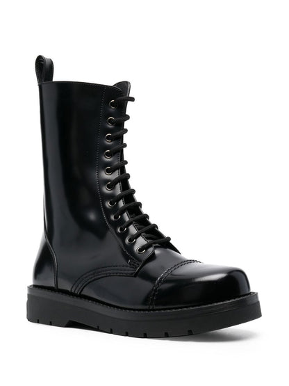 Leather combat boots