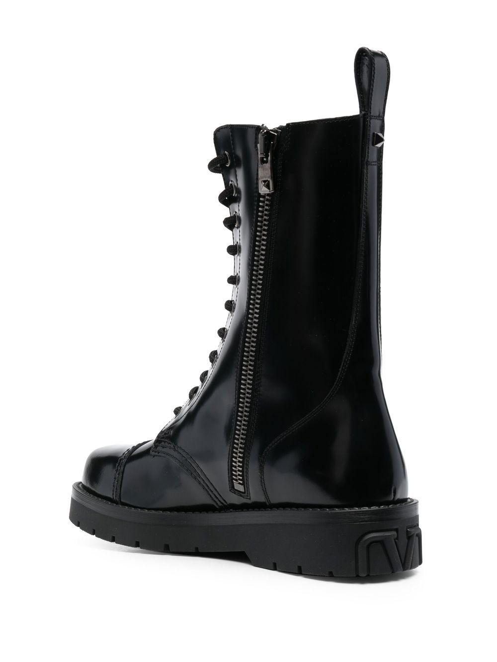 Leather combat boots