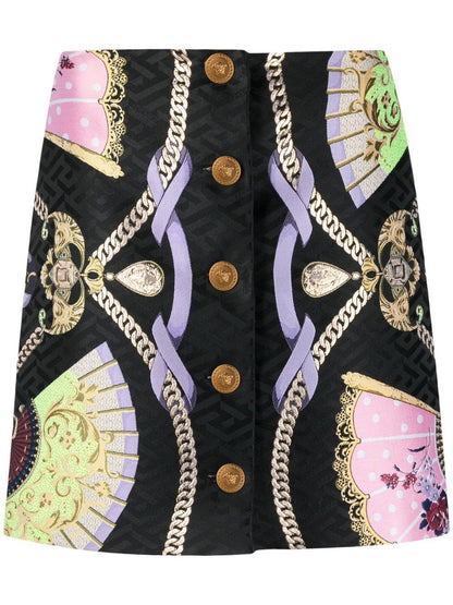 Ventagli print mini skirt