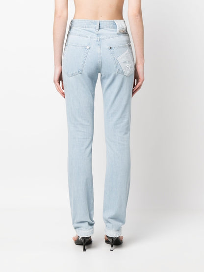 Patchwork organic cotton jeans