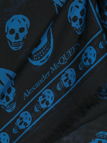 Biker skull silk blend scarf