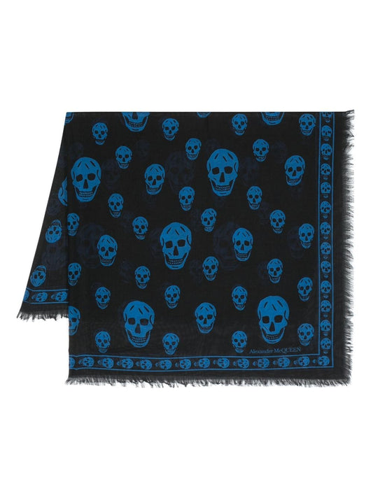 Biker skull silk blend scarf