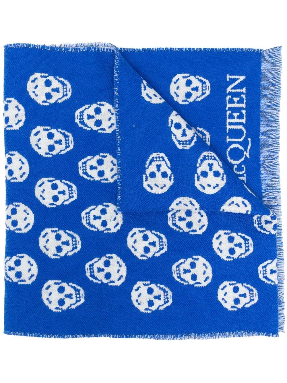 Skull double- face wool scarf