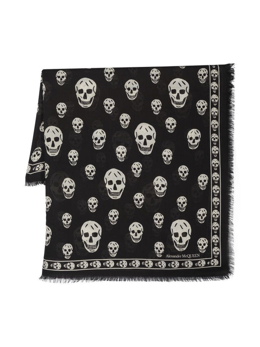 Biker skull wool scarf