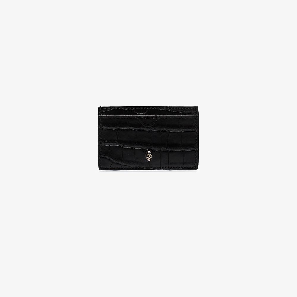 Logo leather credit card case