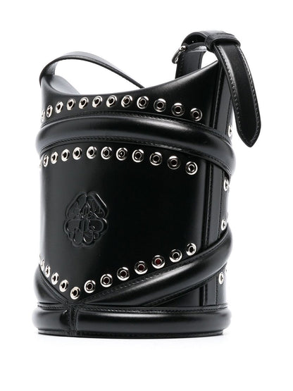 The curve leather bucket bag