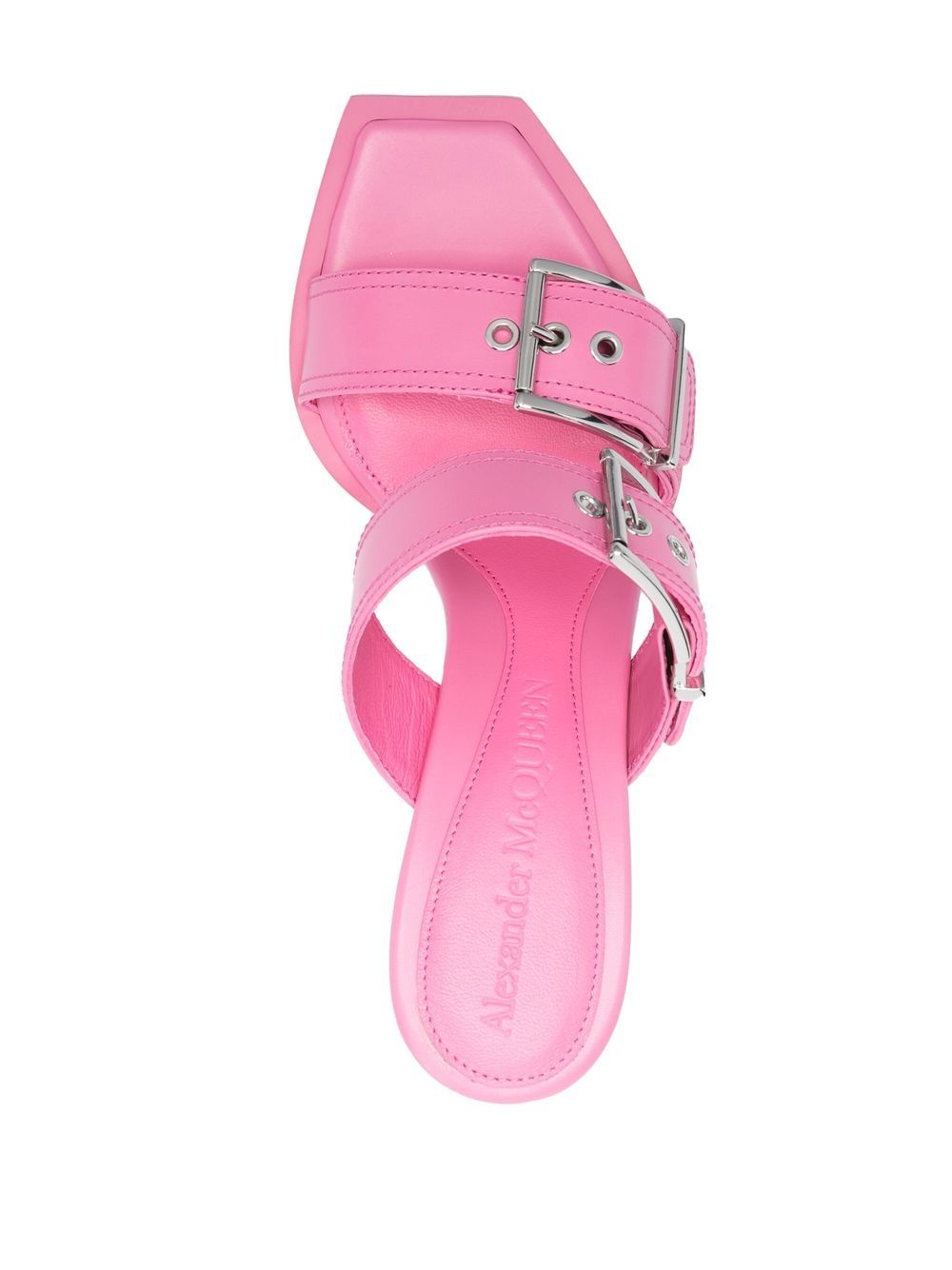 Punk double buckle leather sandals