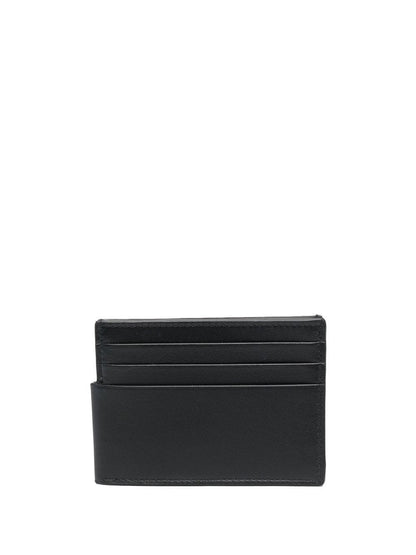 Logo leather credit card case