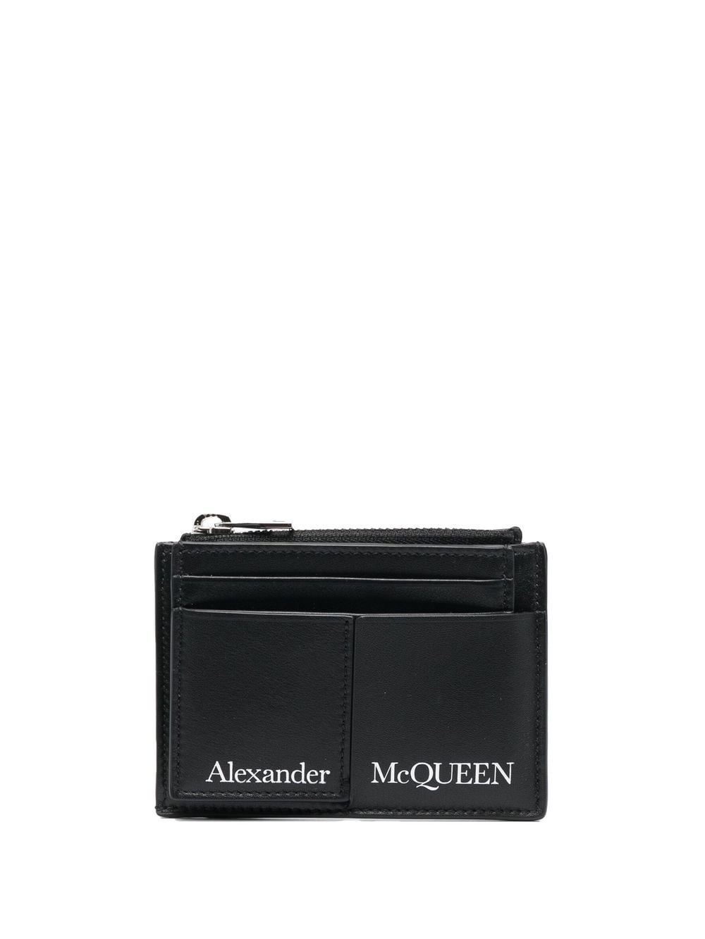 Logo leather coin zip holder