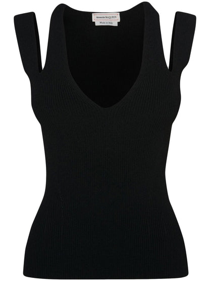 Ribbed sleeveless top