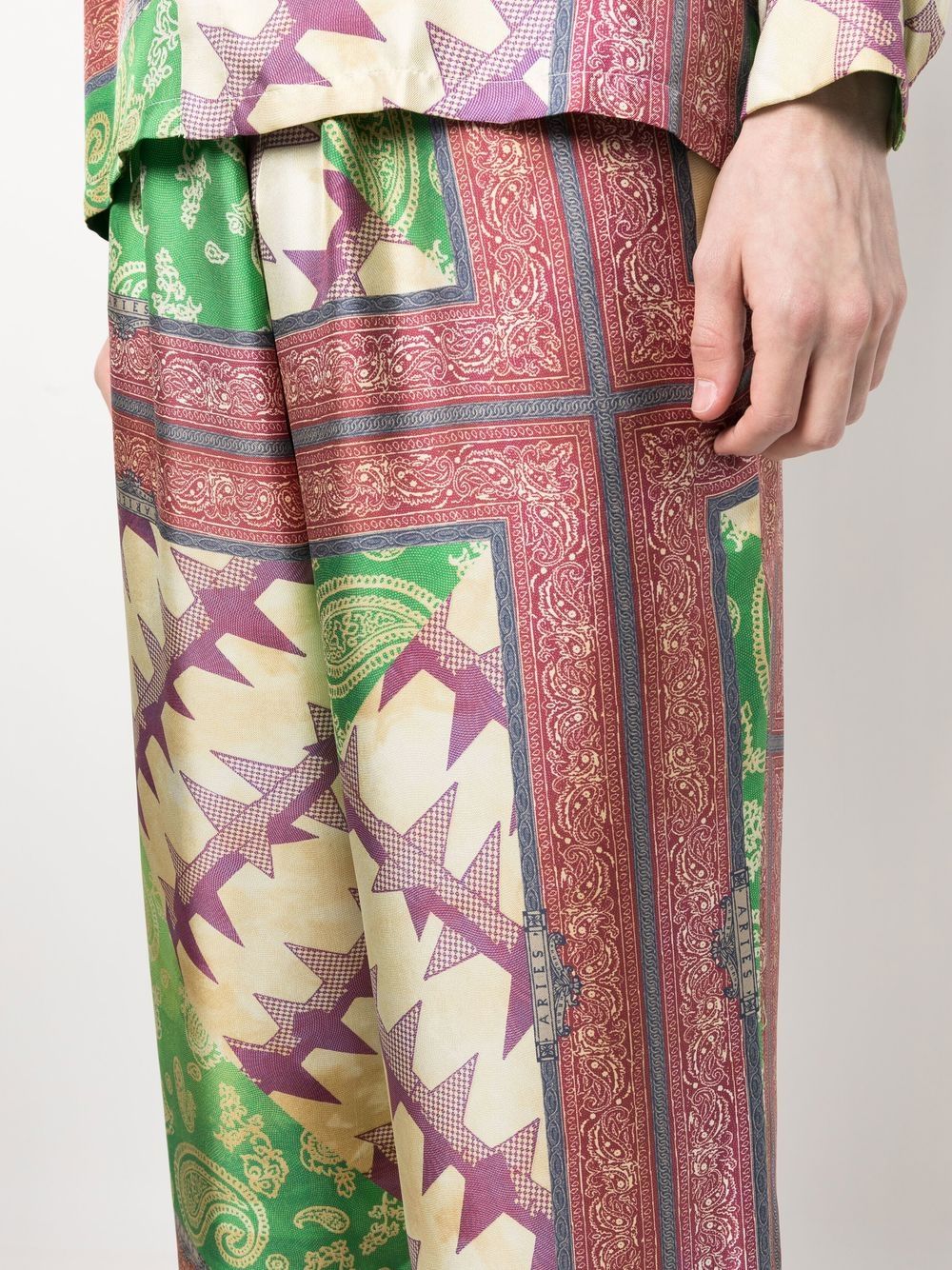 Printed silk trousers