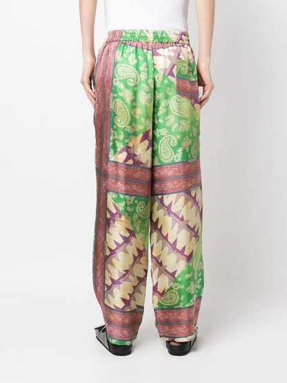 Printed silk trousers