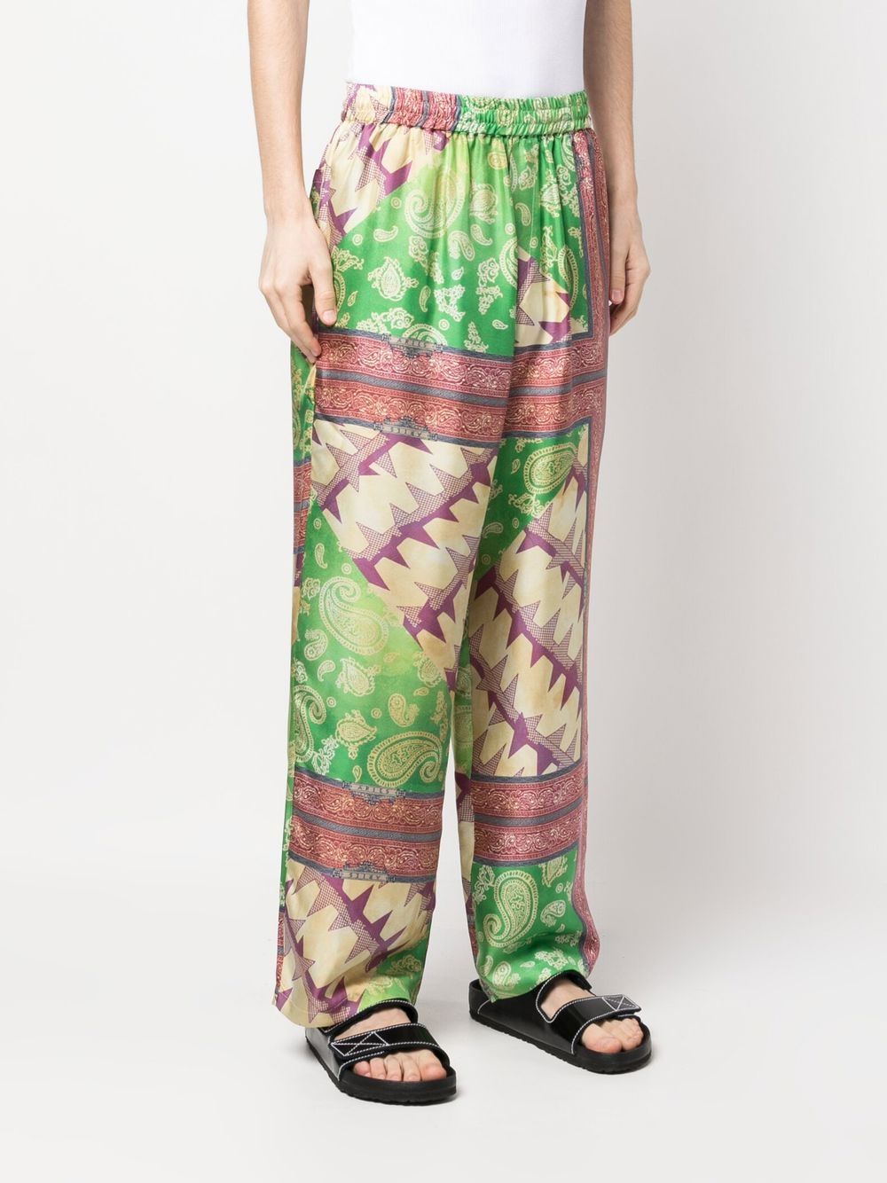 Printed silk trousers