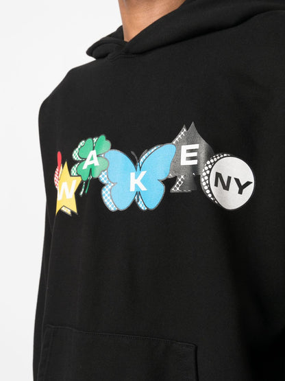 Printed charm logo hoodie