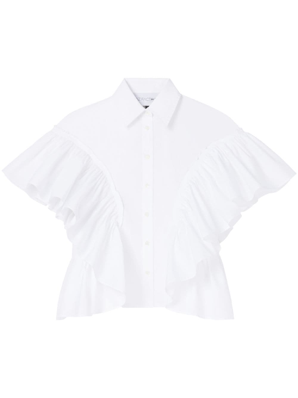 Ruffled sleeves cotton shirt