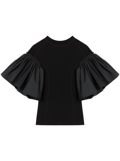 Wide sleeve jersey top