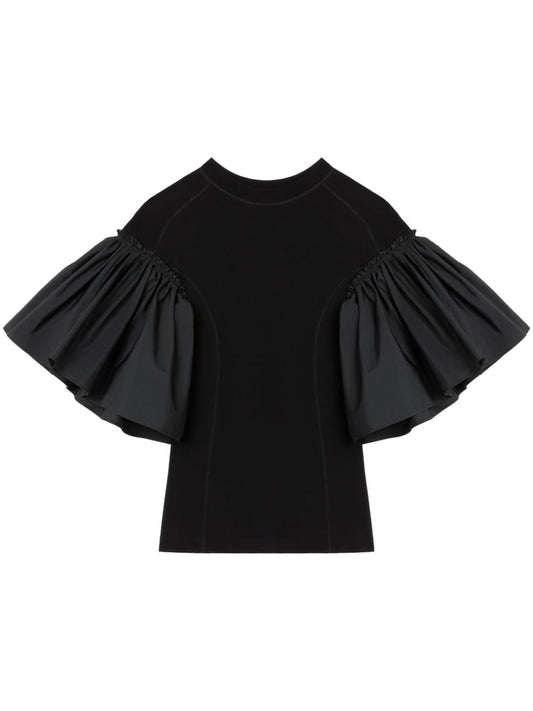 Wide sleeve jersey top