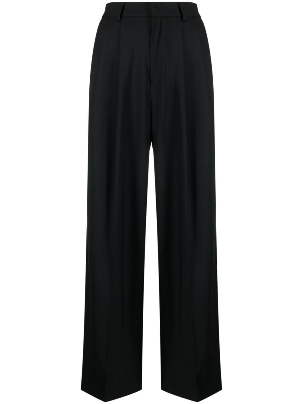 Wide leg wool trousers