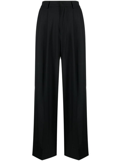 Wide leg wool trousers