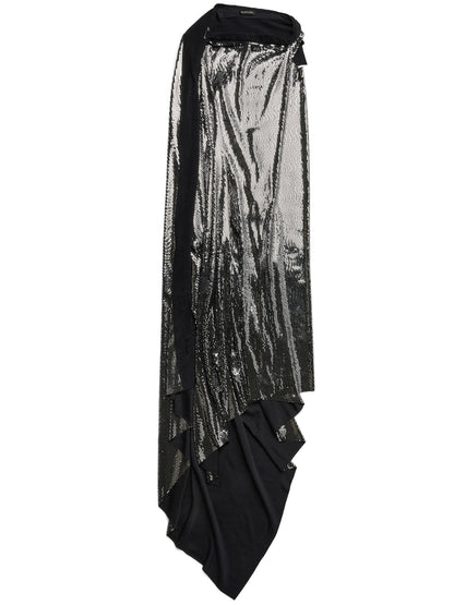 Metallic effect midi dress