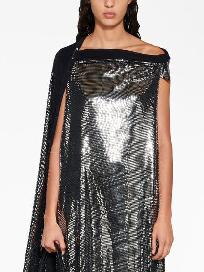 Metallic effect midi dress