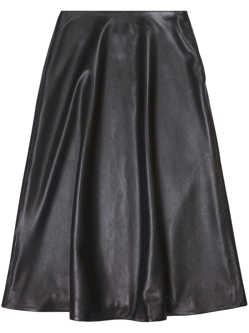 Leather midi skirt