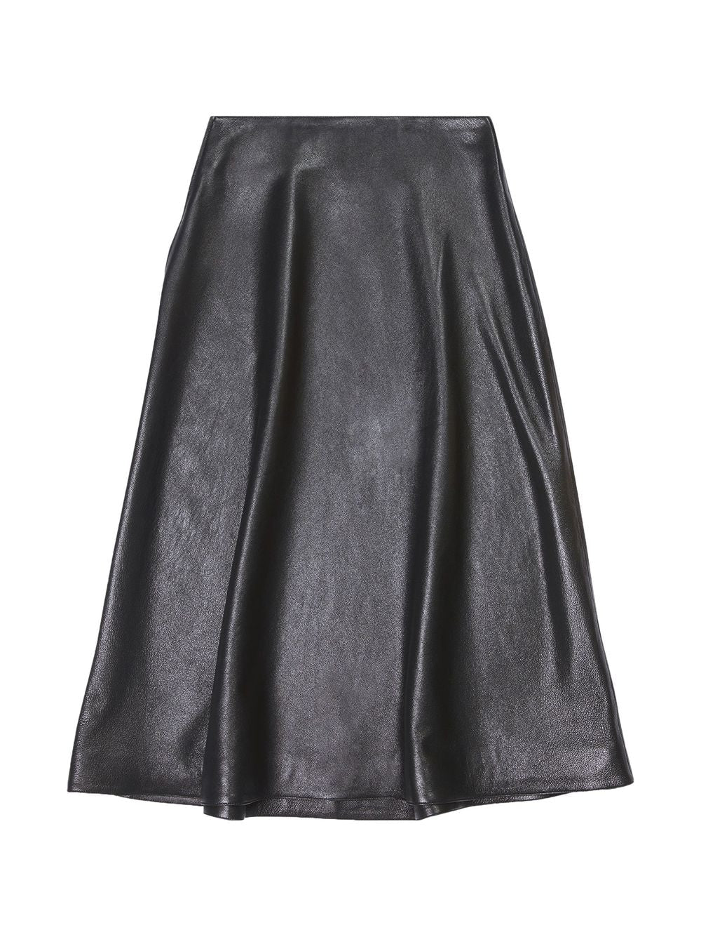 Leather midi skirt