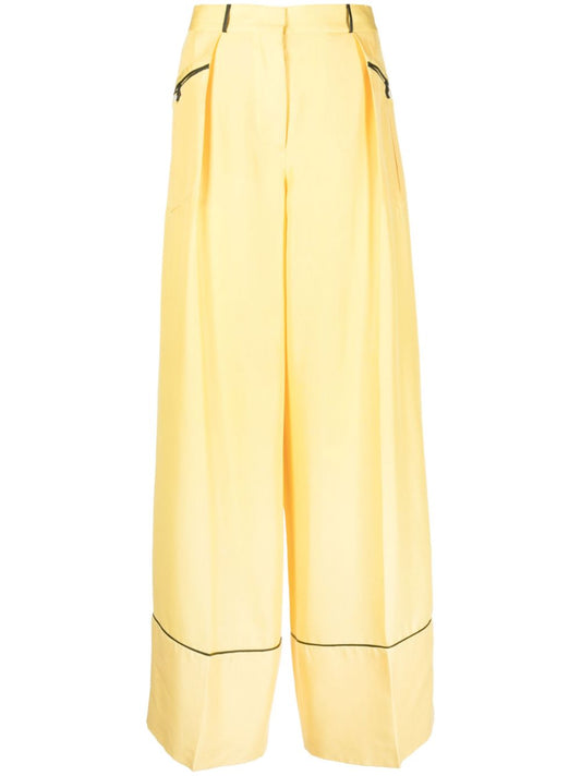 Silk wide-leg trousers