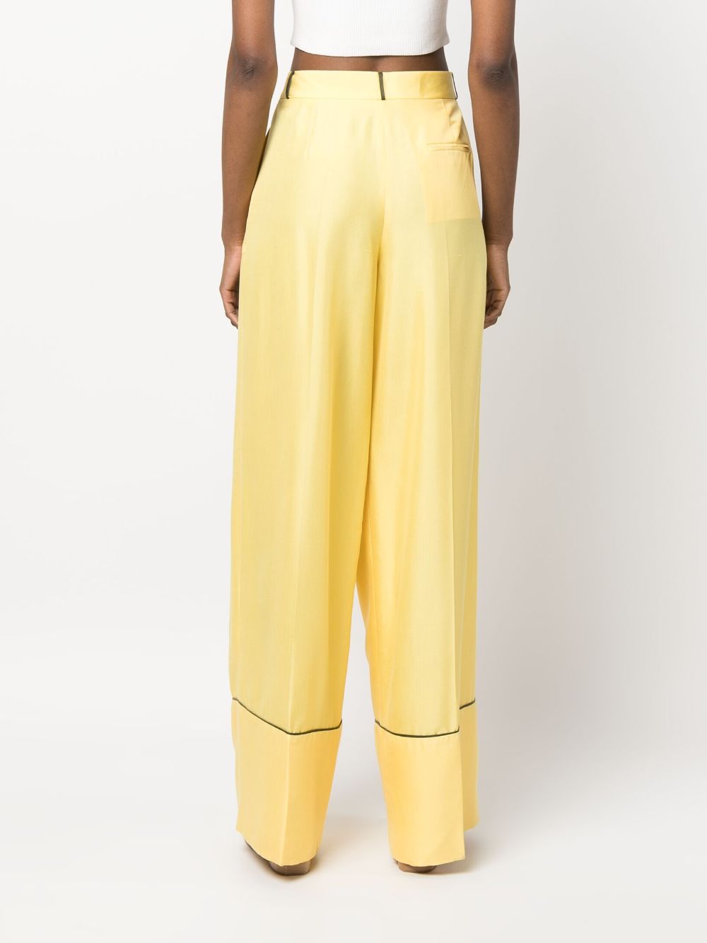 Silk wide-leg trousers