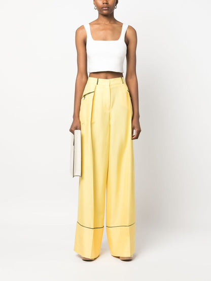 Silk wide-leg trousers