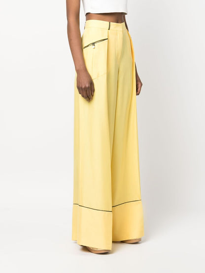 Silk wide-leg trousers