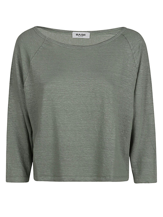 Linen boat-neck sweater